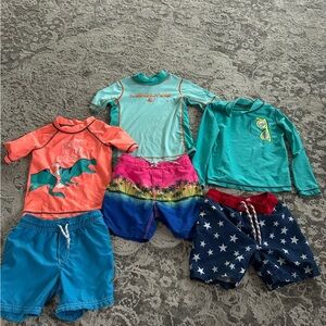 Carter's Kids Swim Rashguards - Orange, Teal, Blue